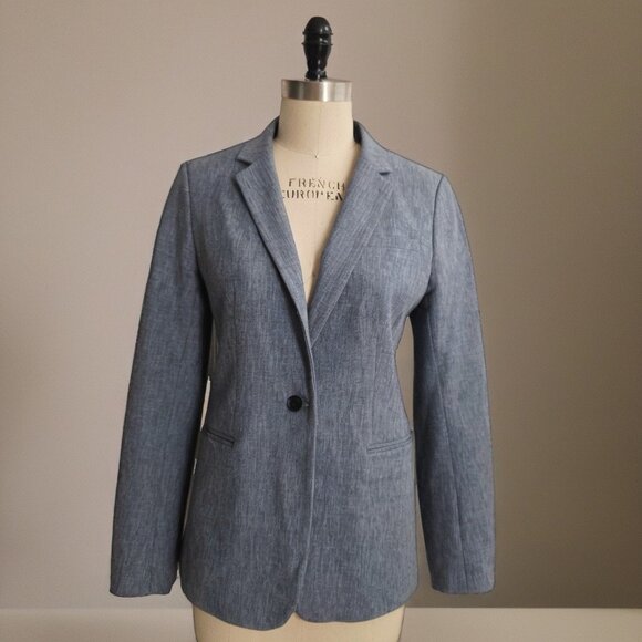 Banana Republic Woman’s Long and Lean Blazer Light Blue Size 10 - Picture 2 of 10